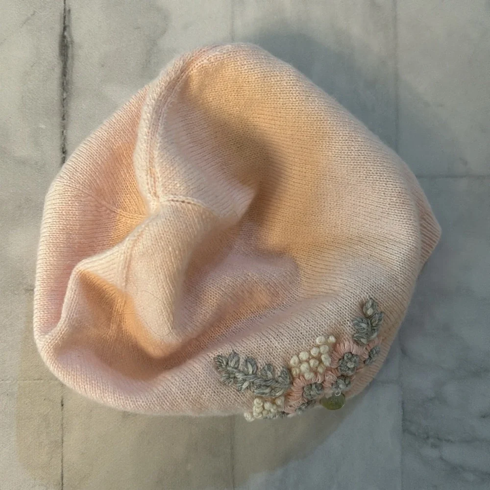 Tartine et Chocolat Girl’s Pale Pink Wool and Cashmere Knitted Hat